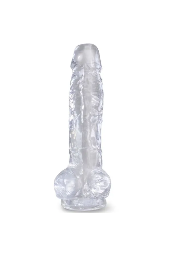 Realistischer Dildo mit Hoden 16,5 cm transparent von King Cock kaufen - Fesselliebe