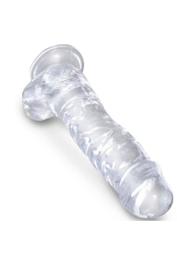 Realistischer Dildo mit Hoden 16,5 cm transparent von King Cock kaufen - Fesselliebe