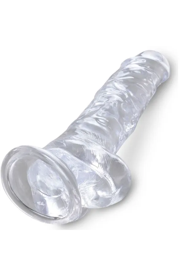 Realistischer Dildo mit Hoden 16,5 cm transparent von King Cock kaufen - Fesselliebe