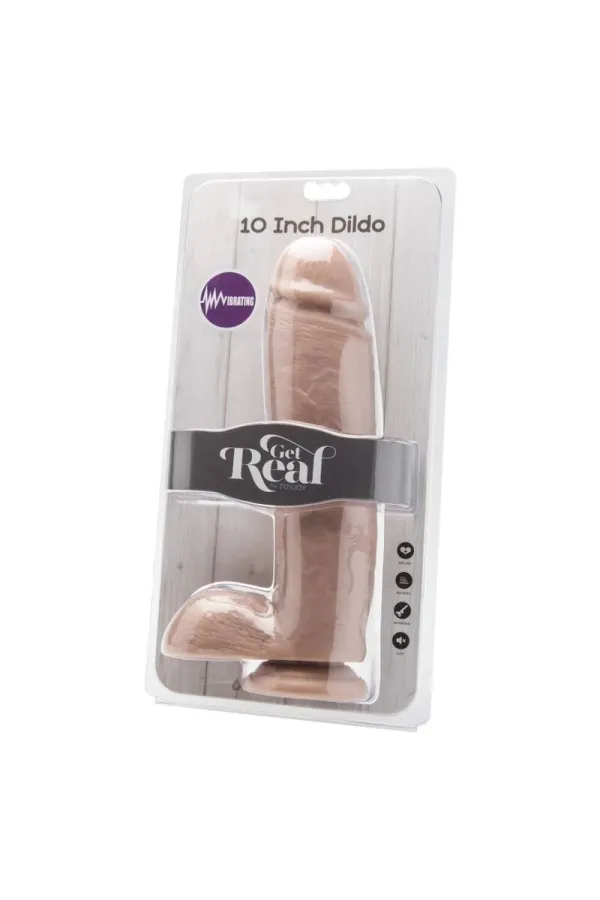 Dildo 25,5 cm mit Hoden und Vibration hautfarben von Get Real kaufen - Fesselliebe