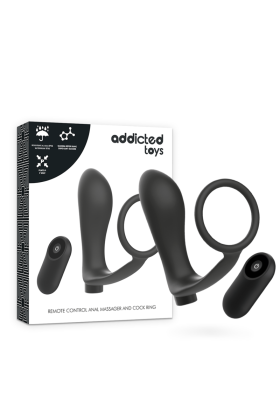 Penisring mit Fernbedienung Analplug Schwarz wiederaufladbar von Addicted Toys kaufen | Fesselliebe