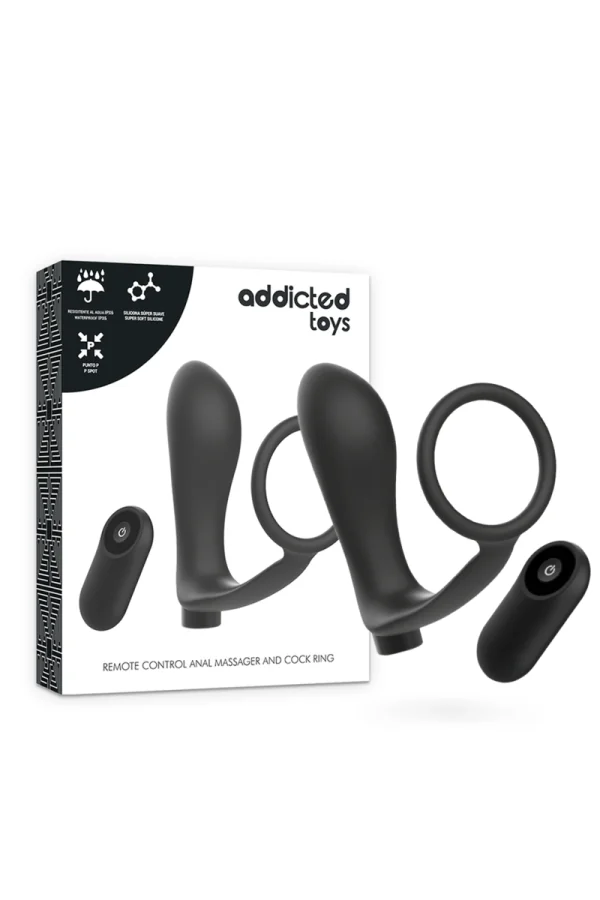 Penisring Fernsteuerbar Anal Plug Schwarz Wiederaufladbar von Addicted Toys kaufen - Fesselliebe