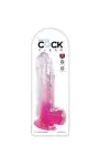 Clear Dildo mit Hoden 20.3 cm Rosa von King Cock