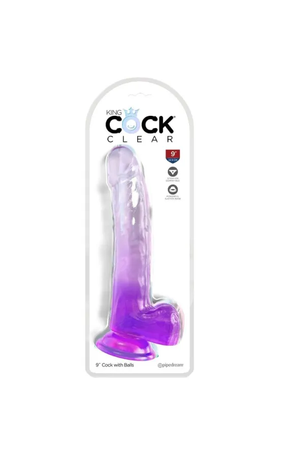 King Cock Clear - Dildo mit Hoden 20,3 Cm Lila kaufen - Fesselliebe