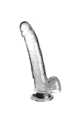 Clear Dildo mit Hoden 20.3 cm Transparent von King Cock kaufen | Fesselliebe