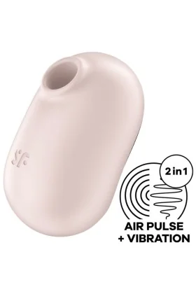 Pro To Go 2 Doppelter Luftpulsstimulator & Vibrator Beige von Satisfyer Air Pulse