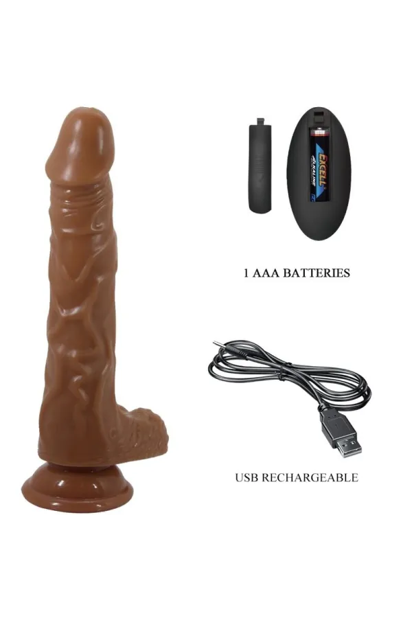 Realistischer Vibrator mit Fernbedienung und Saugnapf von Baile Dildos kaufen - Fesselliebe