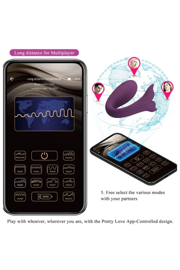 PRETTY LOVE - JAYLEEN VIBRATOR MIT APP-FERNBEDIENUNG LILA kaufen - Fesselliebe