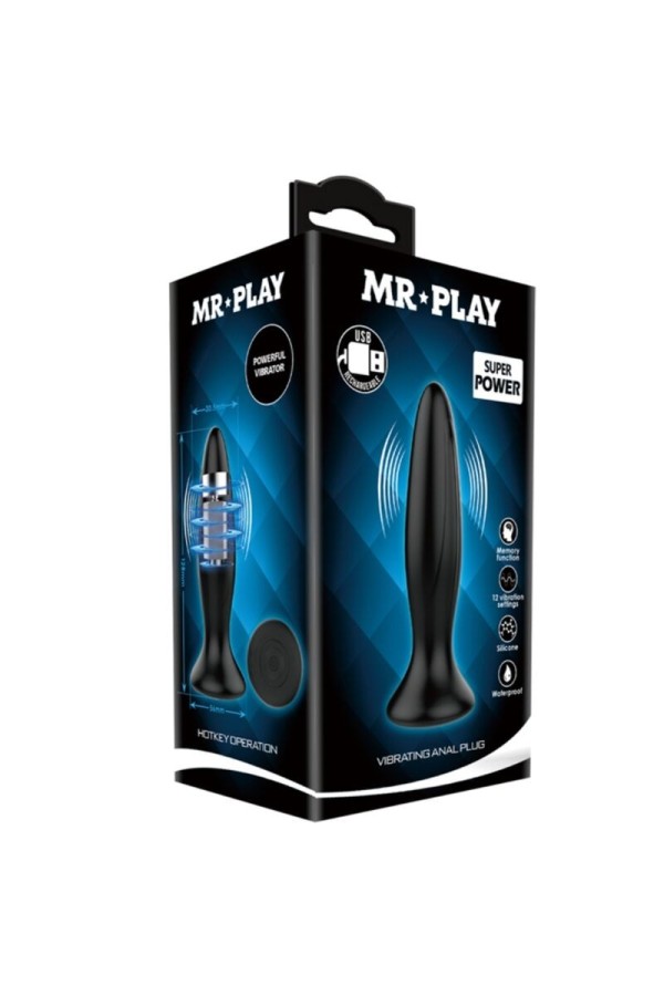 wiederaufladbarer Schwarzer Vibrator Analsplug von Mr Play kaufen | Fesselliebe