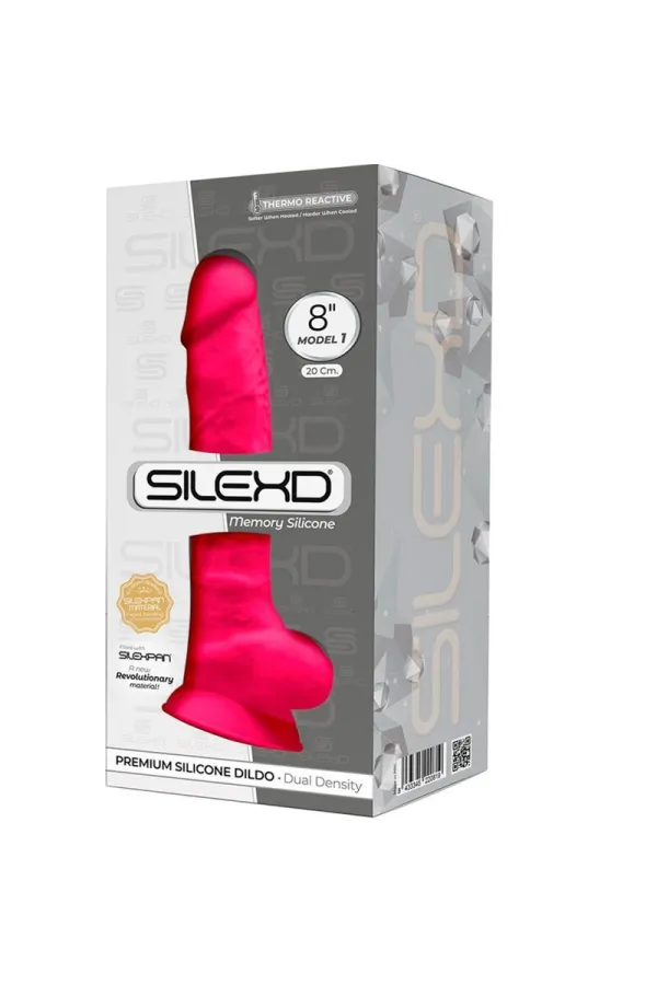 Modell 1 Realistischer Penis Premium Silexpan Silikon Fuchsia 20 cm von Silexd kaufen - Fesselliebe