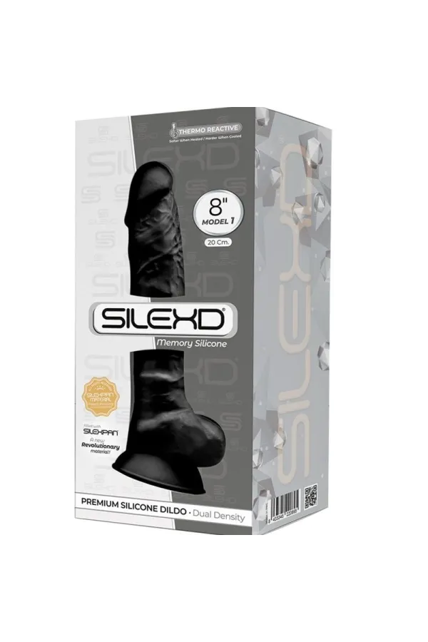 Modell 1 Realistischer Penis Premium Silexpan Silikon Schwarz 20 cm von Silexd kaufen - Fesselliebe