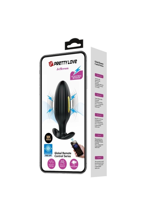 Jefferson App-Gesteuerter Analplug Schwarz von Pretty Love Bottom kaufen | Fesselliebe