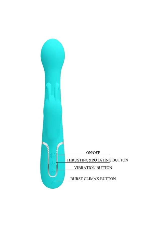 PRETTY LOVE - DEJON RABBIT VIBRATOR 3 IN 1 MULTIFUNKTIONS-AQUAGRÜN kaufen - Fesselliebe