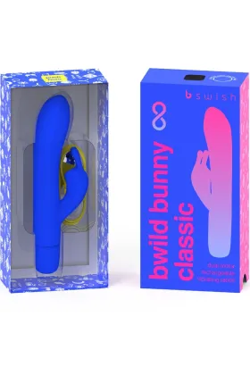 Bwild Bunny Infinite Klassischer Wiederaufladbarer Vibrator aus Blauem Silikon von B Swish