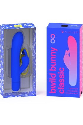 Bwild Bunny Infinite Klassischer wiederaufladbarer Vibrator aus Blauem Silikon von B Swish kaufen | Fesselliebe