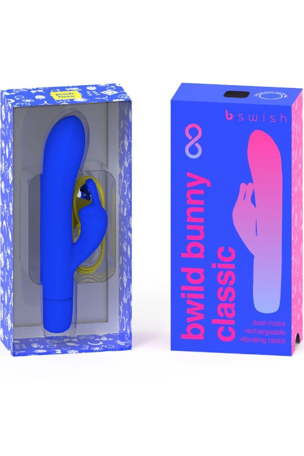 Bwild Bunny Infinite Klassischer wiederaufladbarer Vibrator aus Blauem Silikon von B Swish kaufen | Fesselliebe