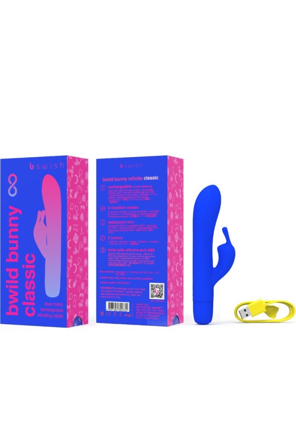 Bwild Bunny Infinite Klassischer wiederaufladbarer Vibrator aus Blauem Silikon von B Swish kaufen | Fesselliebe