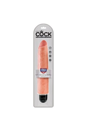 Steifer realistischer Vibrator 25.4 cm Natürlich von King Cock kaufen | Fesselliebe