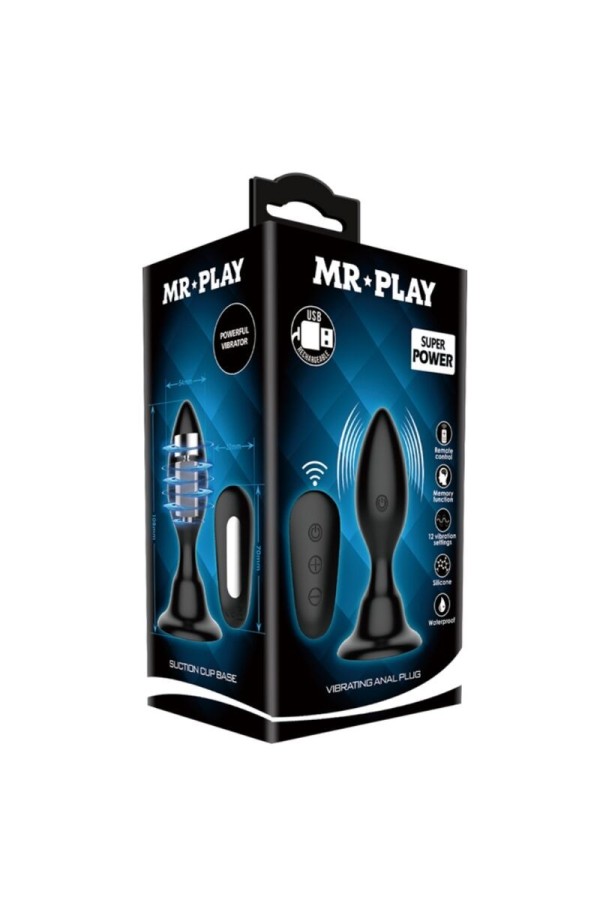 Analstecker mit Vibration, Schwarze mit Fernbedienung von Mr Play kaufen | Fesselliebe