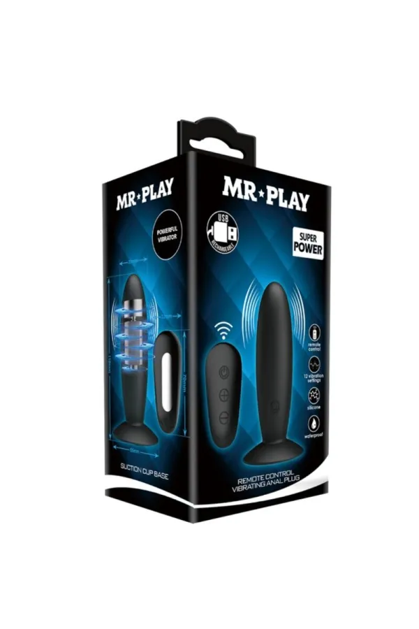 Analplug mit Vibration, Schwarze Fernbedienung von Mr Play kaufen - Fesselliebe