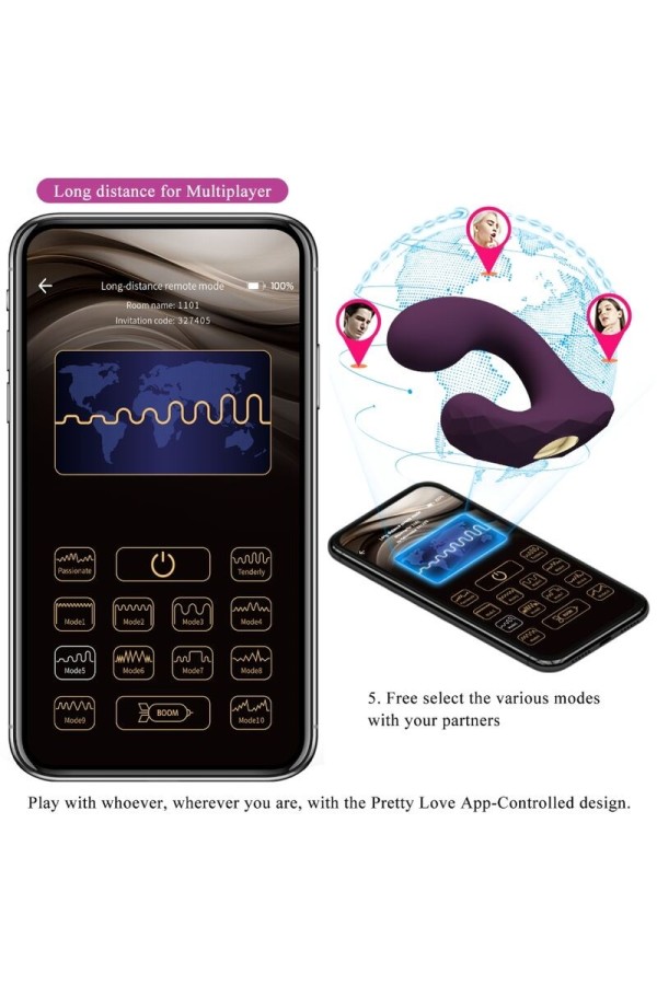 Billy Vibrationsfernbedienung Lila mit kostenloser App von Pretty Love kaufen | Fesselliebe