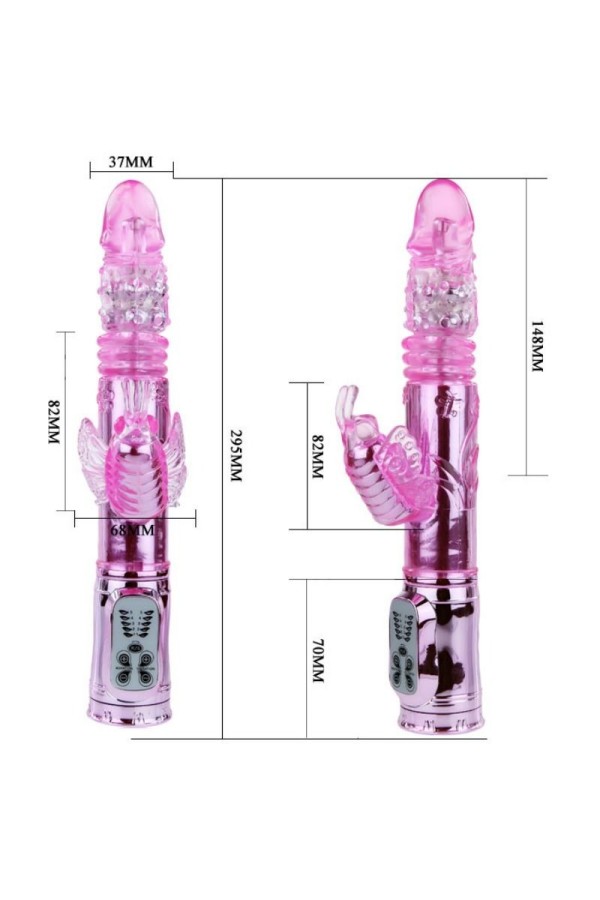 wiederaufladbarer Vibrator mit Rotation und Pochenden Schmetterlingsstimulator von Baile Rotations kaufen | Fesselliebe