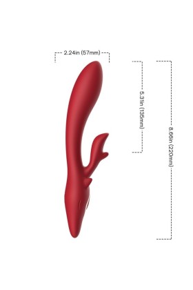 Elch Vibrator Kaninchen Gebogen Rot von Armony Vibrators kaufen | Fesselliebe