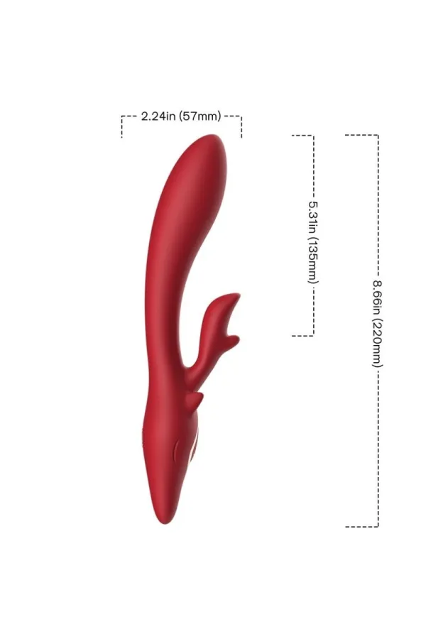 Elch Vibrator Rabbit Gebogen Rot von Armony Vibrators kaufen - Fesselliebe