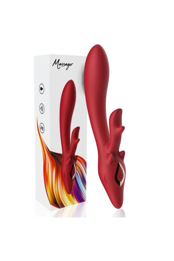 Elch Vibrator Kaninchen Gebogen Rot von Armony Vibrators kaufen | Fesselliebe