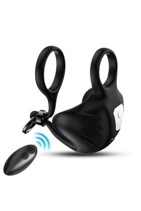 Manta Scrotum Vibrator Ring mit Fernbedienung Schwarz von Armony For Him kaufen | Fesselliebe
