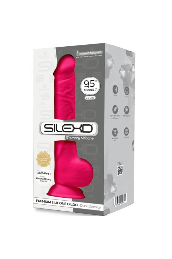 Modell 1 Realistischer Dildo Premium Silexpan Silikon Fuchsia 24 cm von Silexd kaufen - Fesselliebe