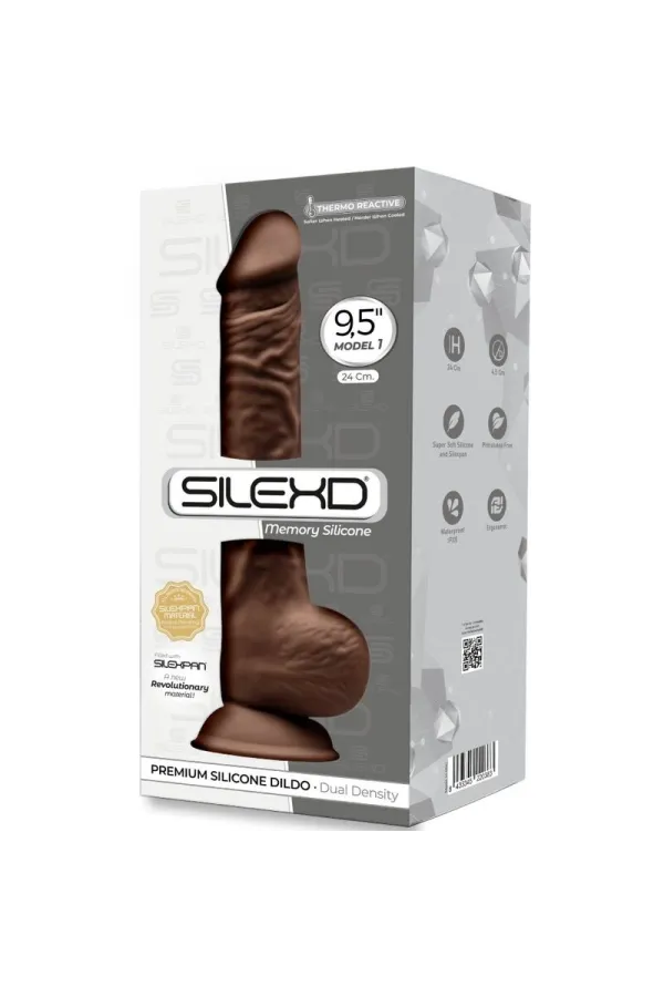 Modell 1 Realistischer Dildo Premium Silexpan Silikon Braun 24 cm von Silexd kaufen - Fesselliebe