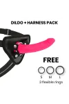 Strap-On Harness + Dildo Rosa Silikon 17 X 3 Cm von Deltaclub kaufen - Fesselliebe