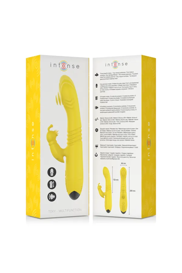 Toky Multifunktionsvibrator Up & Down mit Klitorelstimulator Gelb von Intense Fun kaufen - Fesselliebe