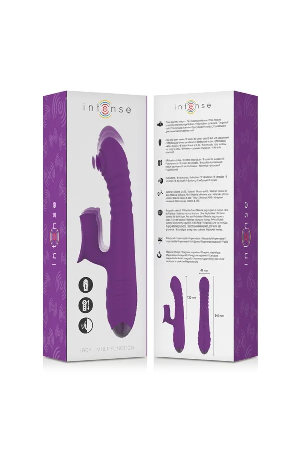 Iggy Multifunktions-Wiederaufladbarer Vibrator Up & Down mit Klitorelstimulator Lila von Intense Fun kaufen - Fesselliebe