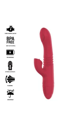 Dua Multifunktions-Wiederaufladbarer Auf- und Ab-Vibrator mit Roter Zunge von Intense Fun