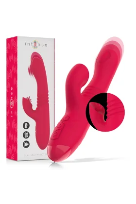 Dua Multifunktions-Wiederaufladbarer Auf- und Ab-Vibrator mit Roter Zunge von Intense Fun