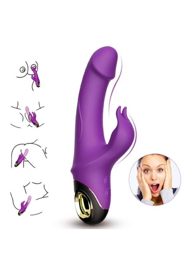 Meteror Dildo Vibrator Rabbit Rotator Lila von Armony Vibrators kaufen | Fesselliebe