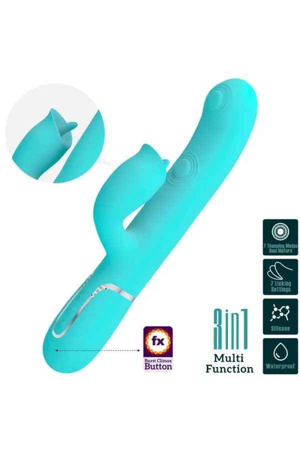 Kaninchenvibrator mit Leckendem Aquagrün von Pretty Love Flirtation