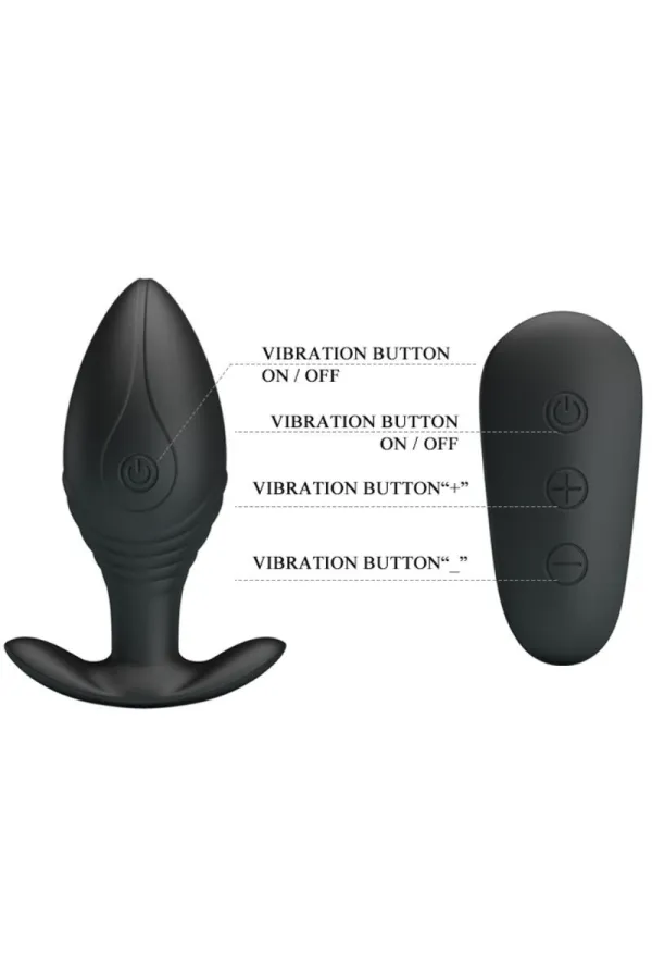 Regina Anal Plug Wiederaufladbarer Vibrator Schwarz von Pretty Love Bottom