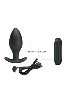 Regina Anal Plug wiederaufladbarer Vibrator Schwarz von Pretty Love Bottom kaufen | Fesselliebe