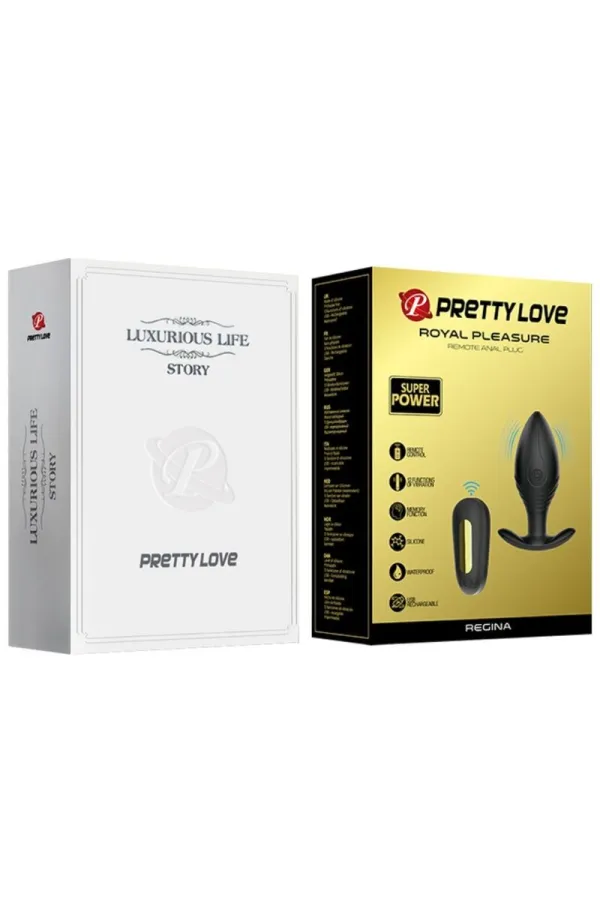 Regina Anal Plug Wiederaufladbarer Vibrator Schwarz von Pretty Love Bottom