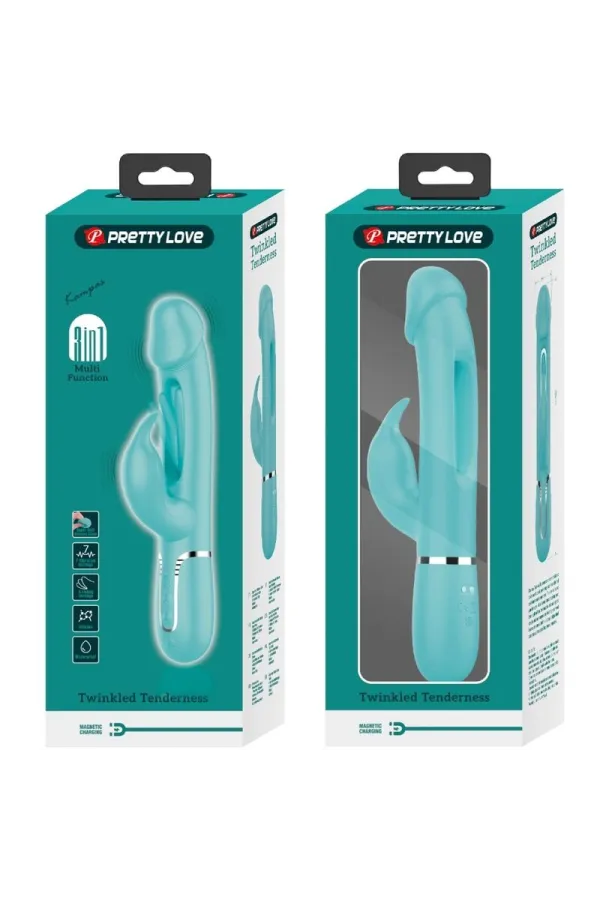 PRETTY LOVE - DEJON RABBIT VIBRATOR 3 IN 1 MULTIFUNKTIONS-AQUAGRÜN kaufen - Fesselliebe