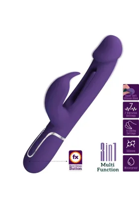 Kampas Rabbit 3 in 1 Multifunktionsvibrator mit Zunge Violett von Pretty Love Flirtation