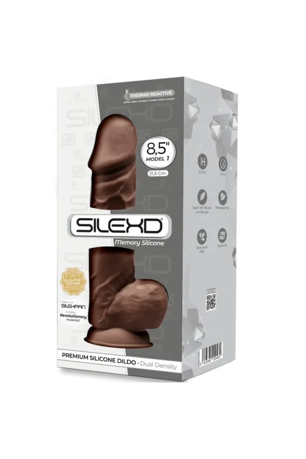 Modell 1 Realistischer Dildo Premium Silexpan Silikon Braun 21,5 cm von Silexd kaufen - Fesselliebe