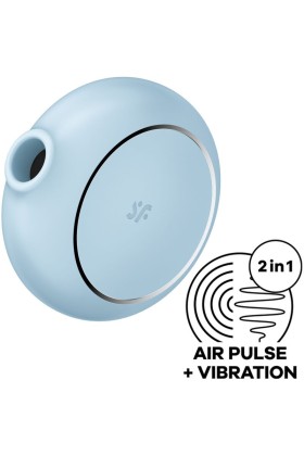 Pro To Go 3 Doppelter Luftpulsstimulator & Vibrator Blau von Satisfyer Air Pulse kaufen | Fesselliebe