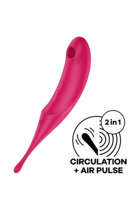Twirling Pro Air Pulse Stimulator & Vibrator Rot von Satisfyer Air Pulse kaufen | Fesselliebe