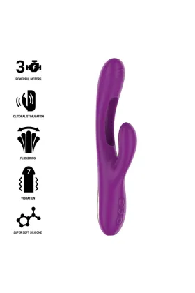 Apolo Wiederaufladbarer Multifunktionsvibrator 7 Vibrationen mit Lila Schwingender Zunge von Intense Fun