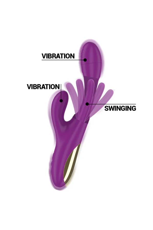 Apolo Wiederaufladbarer Multifunktionsvibrator 7 Vibrationen mit Lila Schwingender Zunge von Intense kaufen - Fesselliebe