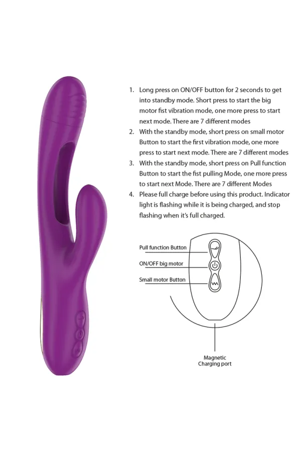 Apolo Wiederaufladbarer Multifunktionsvibrator 7 Vibrationen mit Lila Schwingender Zunge von Intense kaufen - Fesselliebe